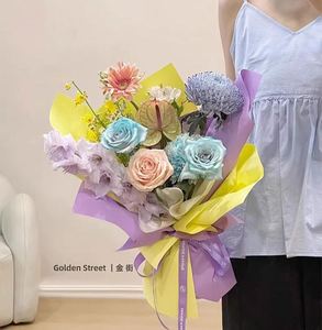 กระดาษห่อดอกไม้กันน้ำ พื้นผิวด้าน สีพื้น ขนาด 52*50 ซม./แผ่น สำหรับร้านดอกไม้ ขายส่ง - Product Image 3