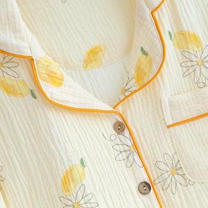 Pijamas de Algodão Respirável para Mulheres, Estampados e Personalizados, Roupas de Loungewear com Mangas - Product Image 3