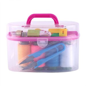 Portable <b>Mini</b> Sewing <b>Kit</b> Hand Sewing & Knit Weaving DIY Gift Purpose Box Including Scissors & Yarn Sewing Supplies <b>Tools</b> - Product Image 1