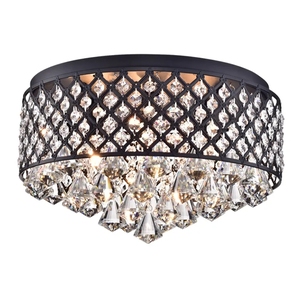 New Style American Style Fixture Lamp Black Led Round Luxury Crystal Raindrop Ceiling <b>Light</b> <b>for</b> Living <b>Room</b> - Product Image 6