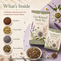Ramuan Teh Herbal Rooibos Campuran Chamomile Lavender Passionflower untuk Ketenangan Siang Hari dan Relaksasi Malam Hari