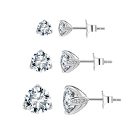 Boucles d'oreilles clous en argent sterling 925 plaqué or 14 carats, zircone cubique ronde 8A, boucles d'oreilles solitaires faites à la main pour femmes