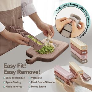 Bac de congélation en silicone pour bébé et tout-petit, pour aliments, fruits, légumes, purées, avec couvercles - Product Image 5