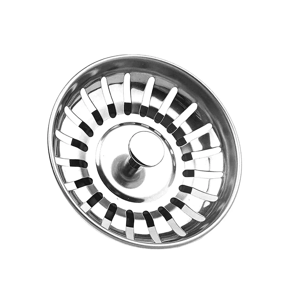 Holmine Stainless Steel Sink Strainer Plug for Food Waste 78mm Diameter Drain Basket Filter Prevent Blocked