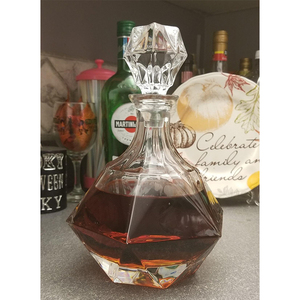 Elegant <strong>Diamond</strong> Design 850ml Empty <strong>Liquor</strong> Whiskey Glass Vottles Vintage Brandy <strong>Bottle</strong>