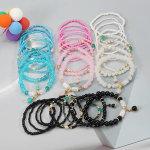 Fashion <b>Beaded</b> <b>Bracelets</b> Set Multi Layer Elastic Boho Style For Women Gift Made In China - Product Image 2