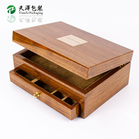 Boîte cadeau rectangulaire en bois de noyer naturel brillant, faite à la main, avec tiroir, emballage personnalisé en bois pour chocolats, dattes, fruits secs, fêtes