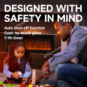 Insertos <span class=keywords><strong>de</strong></span> <span class=keywords><strong>Chimenea</strong></span> Eléctrica Empotrados Modernos con Función <span class=keywords><strong>de</strong></span> Calefacción, Llama Automática y Temperatura Constante - Product Image 6