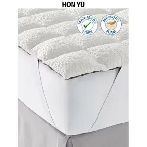 ComfortFit - Mattress Topper Filling Memory Foam   Down Alternative with Breathable Cooling Shell Enhanced Comfort Mattress Pad