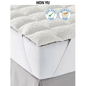 ComfortFit-Surmatelas Remplissage en mousse à mémoire de forme et duvet Alternative avec coque de refroidissement respirante Confort amélioré Couvre-matelas