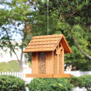 WDF Nouveau Style Vente Chaude Mangeoire Oiseaux jardin Bambou Perroquet En Bois Humming Fenêtre Cage À Oiseaux Mangeoire À Oiseaux - Product Image 4