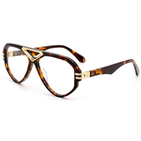 Monturas de Gafas Ópticas Populares de Acetato y Metal con Doble Puente y Bisagra Reparable de Celulosa