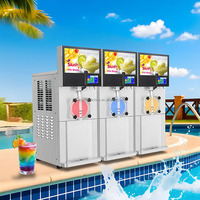 Machine à granita commerciale multi-saveurs, distributeur de boissons glacées avec écran publicitaire LED pour bar et café