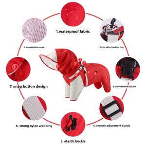 Impermeable <span class=keywords><strong>para</strong></span> <span class=keywords><strong>Perros</strong></span> Pequeños, Medianos y Grandes, con Capucha Desmontable de Poliuretano, Resistente al Viento, <span class=keywords><strong>para</strong></span> Uso en Exteriores en Todas las Estaciones - Product Image 4
