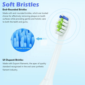 Têtes de <span class=keywords><strong>brosse</strong></span> à dents électriques de remplacement compatibles avec les séries <span class=keywords><strong>Philips</strong></span> HX3/HX6/HX8/HX9/R, poils souples DuPont, têtes de <span class=keywords><strong>brosse</strong></span> de remplacement - Product Image 2