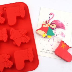 Molde de Silicona Ecológico para Hacer Jabón con Forma de Campana Navideña de 6 Cavidades, Muestra Gratuita de Fábrica, OEM/ODM - Product Image 1