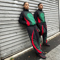 Ensemble de survêtement unisexe personnalisé avec impression et broderie, streetwear, course à pied, veste coupe-vent en nylon et polyester, pantalon de jogging