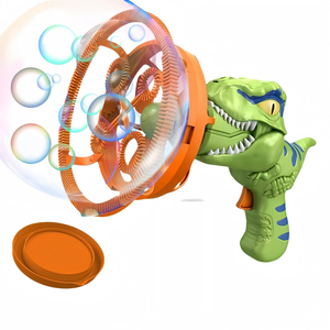 <span class=keywords><strong>Pistolet</strong></span> à bulles dinosaure super amusant pour enfants, idéal pour les fêtes, les paniers de Pâques et le plaisir dans le bain – Machine à bulles portative - Product Image 1