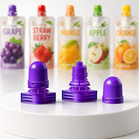 Couvercle à bec verseur personnalisé de 13 mm en PE violet pour scellage de sachets alimentaires liquides – Vente en gros
