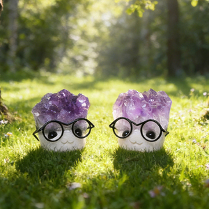 <strong>Wholesale</strong> Spirit <strong>Crystal</strong> Craft Amethyst Cluster Hamtaro Amethyst Hedgehog Carving with Glasses - Product Image 4