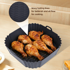 Cesta de Air Fryer Grande Capacidade Antiaderente de Grau Alimentício Reutilizável com Alças - Product Image 2