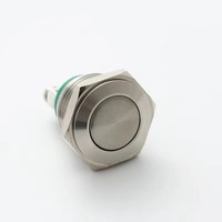 ELEWIND Interrupteur à bouton-poussoir momentané en acier inoxydable 16 mm 1NO Étanche IP65 (PM161F-10/S)