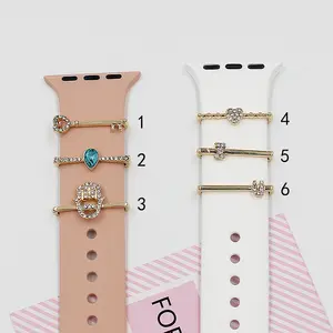 Metal Charms Watch Band Decoration Ring watch Diamond Ornament For watch Bracelet Silicone Strap Jewelry Accessories