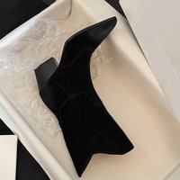 Bottes d'équitation pour femme en cuir véritable à talon épais et bout pointu, mi-mollet, pour l'hiver