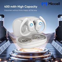 Écouteurs sans fil Miccell Open-Ear pour le sport, étanches IPX5, avec commandes tactiles, indicateur LED et port Type-C