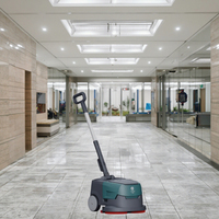 CleanHorse K1 Mesin Pembersih Lantai Ringan Elektrik Komersial, Model Walk-Behind Kompak Portabel I-mop, Mini Scrubber