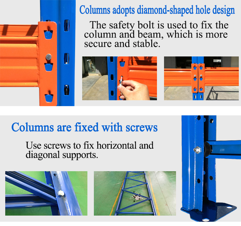 Anti - Rust Industrial Storage Rack Heavy Duty Storage System Single Deep Wide Aisle Selective Pallet Rack