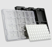 Plateau insert en plastique PET conducteur antistatique sur mesure pour connecteur de puce de précision, rectangle, électronique grand public