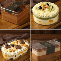 Nouvel emballage pour pâtisserie, gâteau, biscuit, emballage alimentaire en plastique dur de qualité alimentaire, emballage transparent pour dessert, boîte transparente avec couvercle pour tiramisu