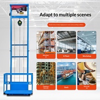 Monte-charge Électrique Hydraulique pour Usines, Type Rail, Petit Ascenseur Simple/Double Rail, Anti-Chute, Commande par Bouton