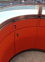 Vitrine ronde rouge personnalisée en verre pour bijoux, vitrine pour montres, vitrine pour meubles, kiosque pour bijouterie