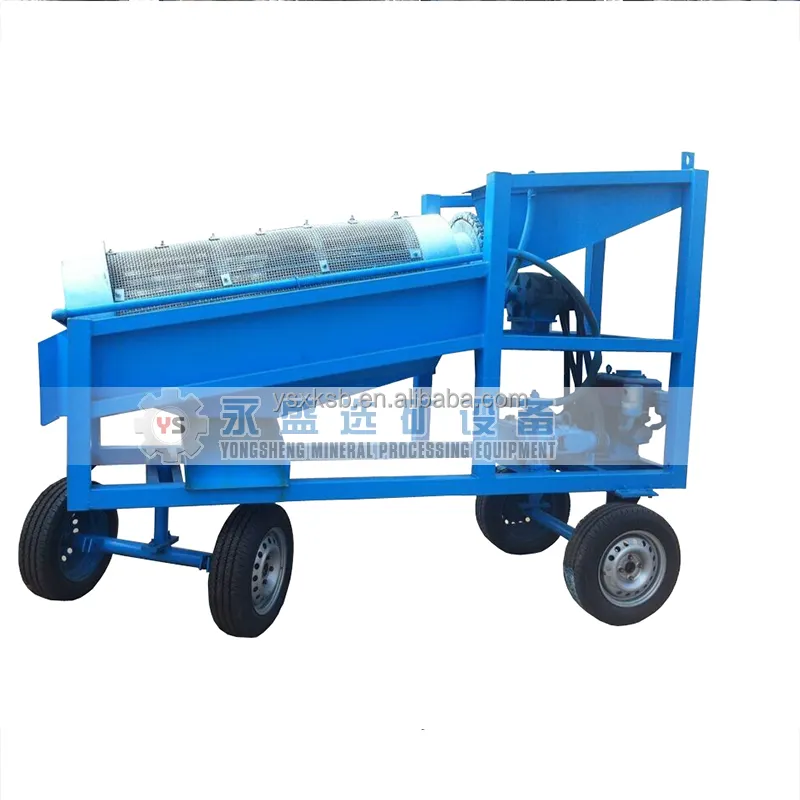 Roller Type 50 tph gold washing plant Mobile Trommel Drum Sand Screening Machine Portable Gold Washing Plant Manufacturer