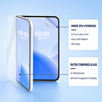 Kit complet 2-en-1 pour iPhone Duo, film hydrogel auto-réparant EPU 0,1 mm, revêtement électroplaqué HD, logo et emballage personnalisés