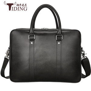 Maletín de Cuero Genuino Tiding para Hombre, Bolsa para Portátil de Negocios de 14 Pulgadas, Bolsa de Hombro Cruzada de Piel de Vaca de Primera Capa - Product Image 1