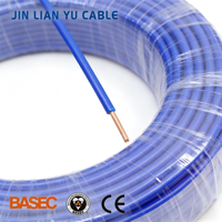 Fil électrique en cuivre toronné 24 AWG, isolé PVC H07V-U/H07V-R 450/750V BASEC ROHS, câble de construction 1,5 mm en bobine