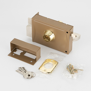 Cerradura de Seguridad Antirrobo de Latón con Cilindro Europeo y Llave, <span class=keywords><strong>Pestillo</strong></span> Nocturno para <span class=keywords><strong>Puerta</strong></span> <span class=keywords><strong>Exterior</strong></span> de Aleación de Zinc Pulido - Product Image 1