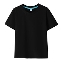 Hoogwaardige 100% katoenen T-shirts jongens meisjes custom logo korte mouw effen kleuren garenverfd 120 gram loose fit kinderen