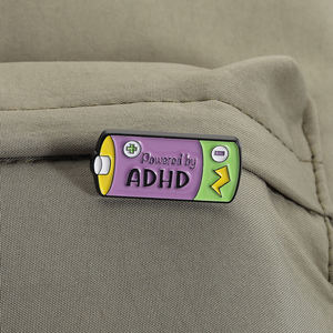 ADHS-Bewusstseins-Batterie-Emaille-Pins Kreatives Batterie-Design Anstecknadel Rucksack-Abzeichen Großhandel - Product Image 3