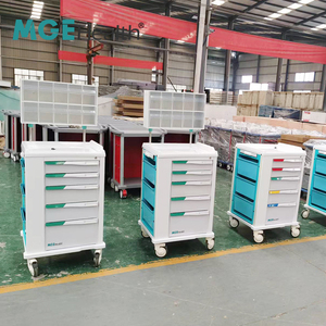 Xe đẩy cấp cứu hiện đại 5 ngăn kéo, hộp gây mê trong suốt, khung hợp kim nhôm, dùng trong bệnh viện, sử dụng lâm sàng - Product Image 4