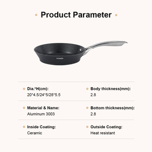 Sartén antiadherente de aluminio Fogred de 24cm con mango SS, sartén pequeña para huevos, tortillas, saltear y cocinar todos los días - Product Image 3