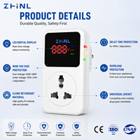 Protecteur de tension numérique professionnel ZHNL 230V pour appareils électroménagers, avec indicateur de tension réglable, protection contre les surtensions et les sous-tensions