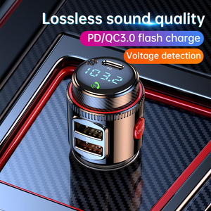 Reproductor MP3 para Auto, Transmisor FM, Cargador de Auto Bluetooth con Carga Rápida PD QC3.0 USB C con Pantalla de Voltaje, Proveedor OEM - Product Image 2