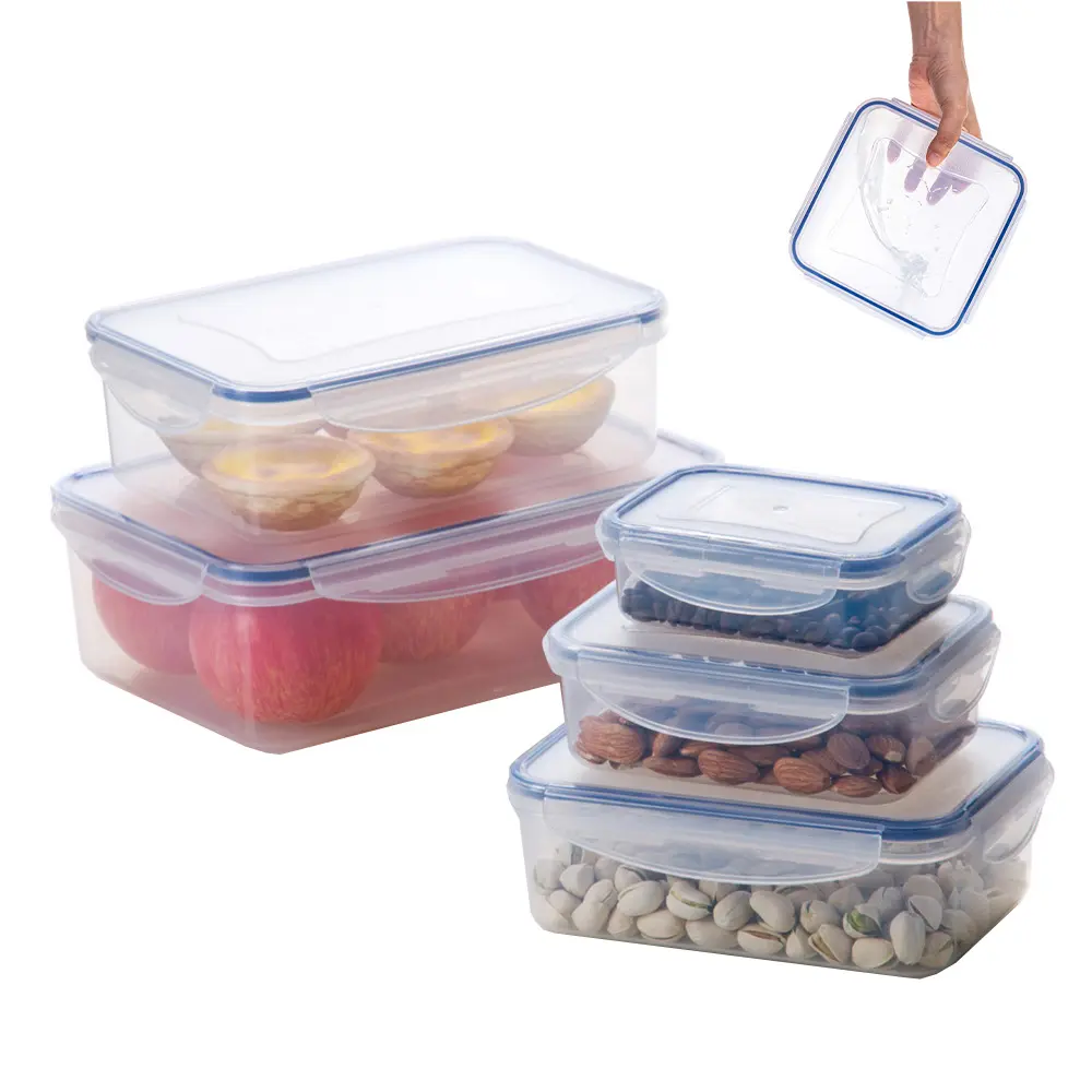 Contenitori per alimenti in plastica ermetici con chiusura a clip per uso domestico in pp bento box bpa free freshness keeper