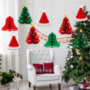 Decoración de Navidad artesanal, colgante de panal, Navidad de papel de farol, adornos de árbol de Navidad, decoraciones para fiesta en casa, celebración de Año Nuevo - Product Image 2