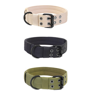 Collier tactique en nylon pour chien, réglable, pour chiens de taille moyenne et grande, toutes saisons, motif monochrome - Product Image 2