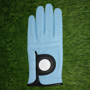 Guante de Golf de Piel Cabretta Azul Claro, Transpirable, para Mano Izquierda, con Cierre de Gancho y Bucle, para Uso Deportivo, el Más Vendido para Mano Derecha - Product Image 1
